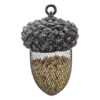 Žalud – zásobník na ptačí krmivo, 700 ml/14×22 cm, pryskyřice/kov, hnědá/bílá