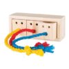 Hra pro králíky – dřevěná kostka na pamlsky 16x6x7 cm