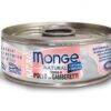 MONGE NATURAL tuňák s kousky kuřete a krevetami pro kočky 80 g
